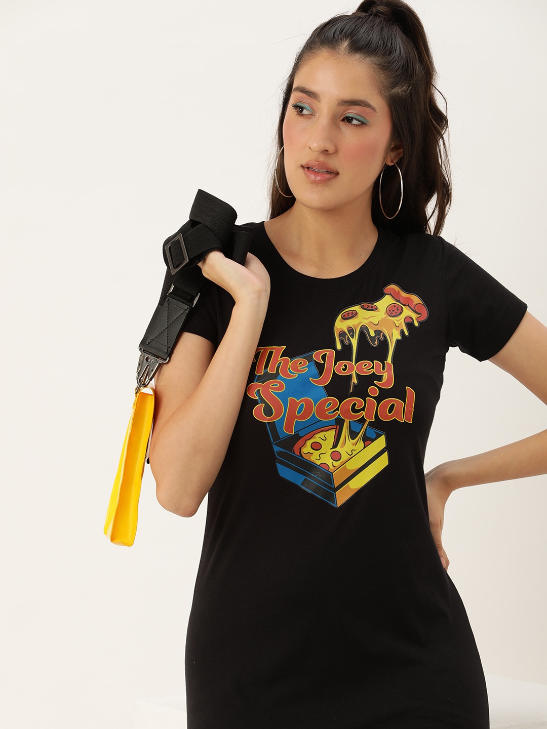 

Kook N Keech Comfy Fit F.R.I.E.N.D.S. Graphic Printed Cotton T-shirt Dress, Black