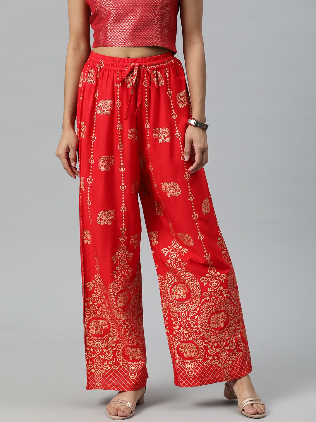 

Readiprint Ethnic Motifs Printed Ethnic Palazzos, Red