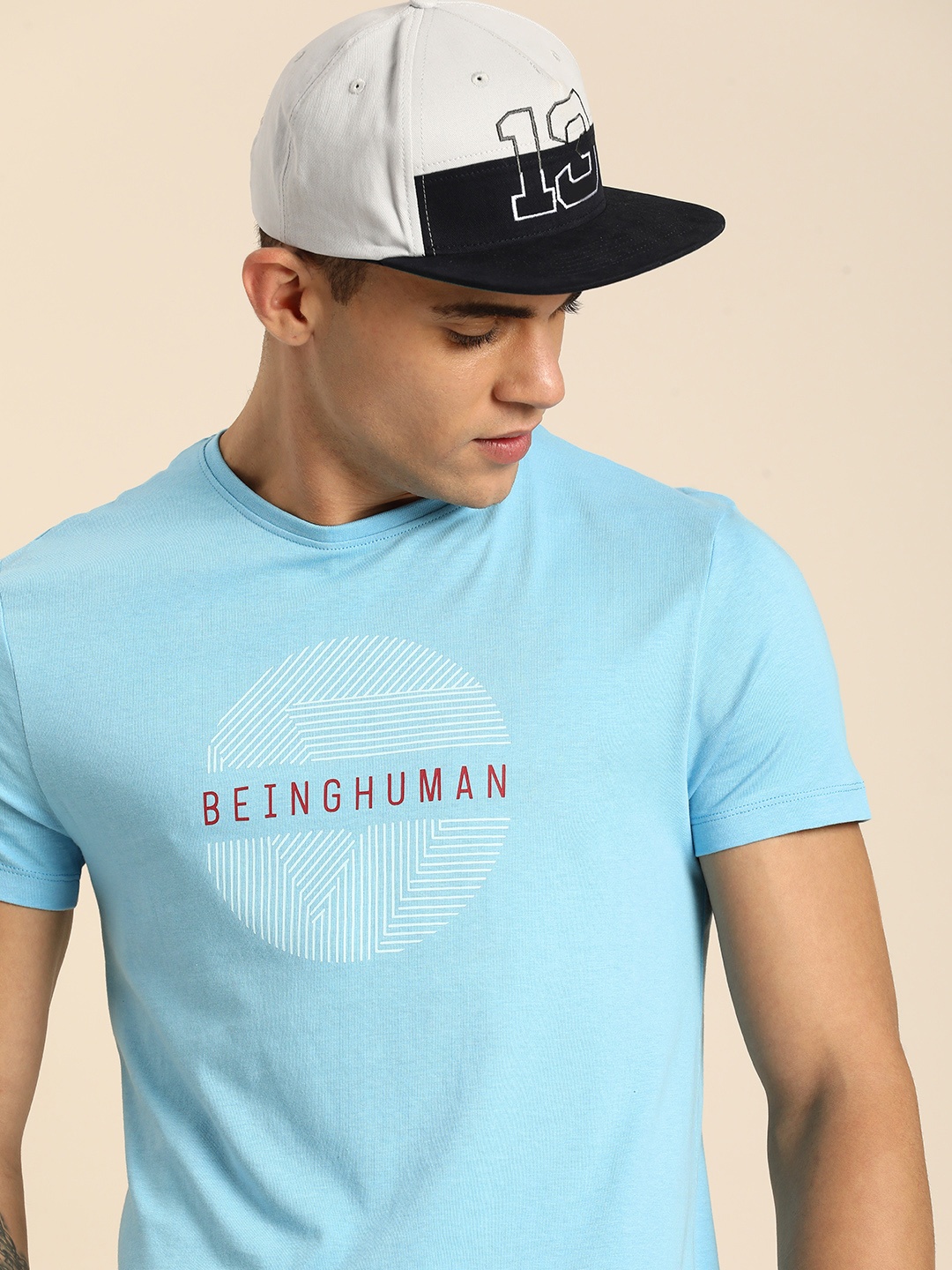 

Being Human Brand Logo Printed Pure Cotton T-shirt, Blue