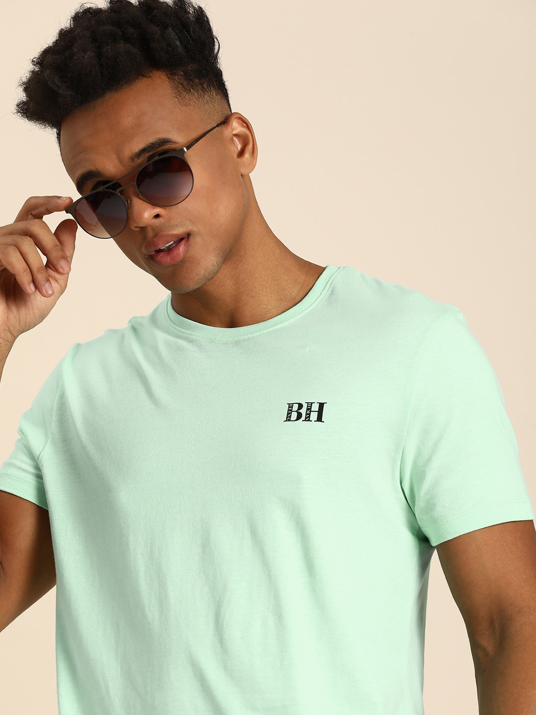 

Being Human Pure Cotton Round Neck Casual T-shirt, Green