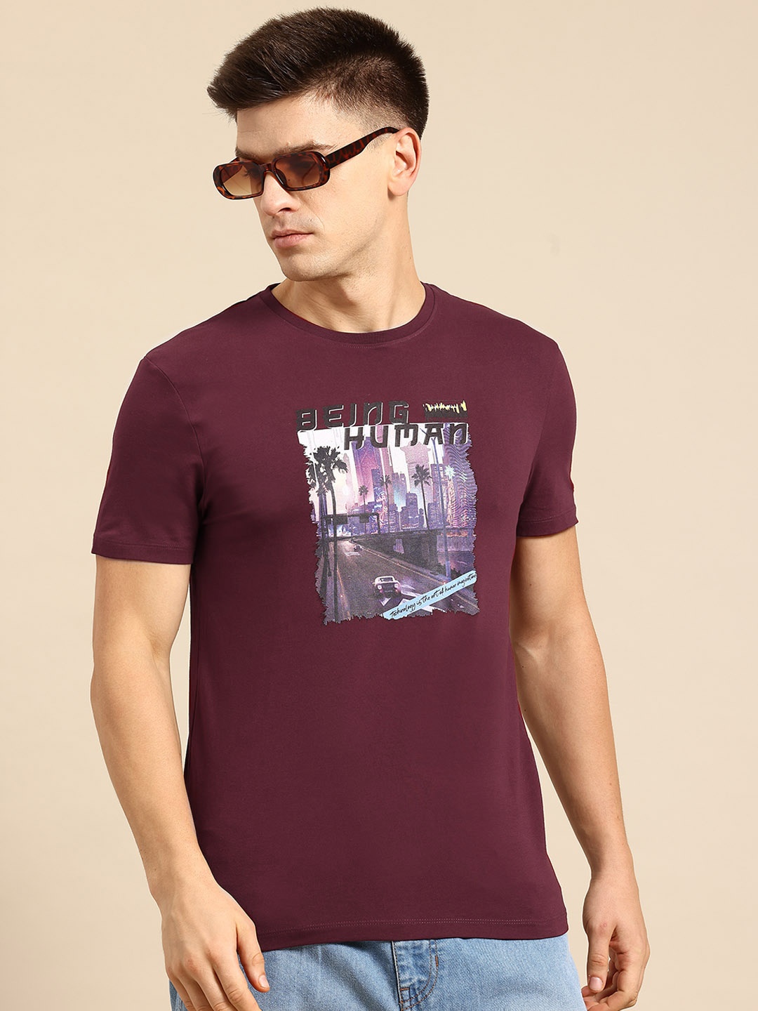 

Being Human Printed T-shirt, Maroon