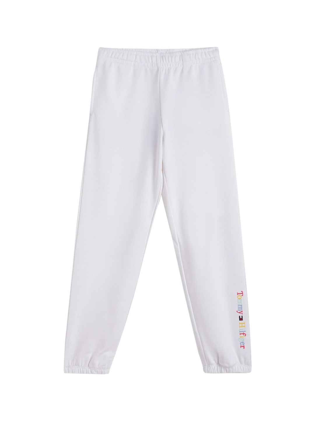 

Tommy Hilfiger Girls Brand Logo Printed Mid Rise Joggers, White