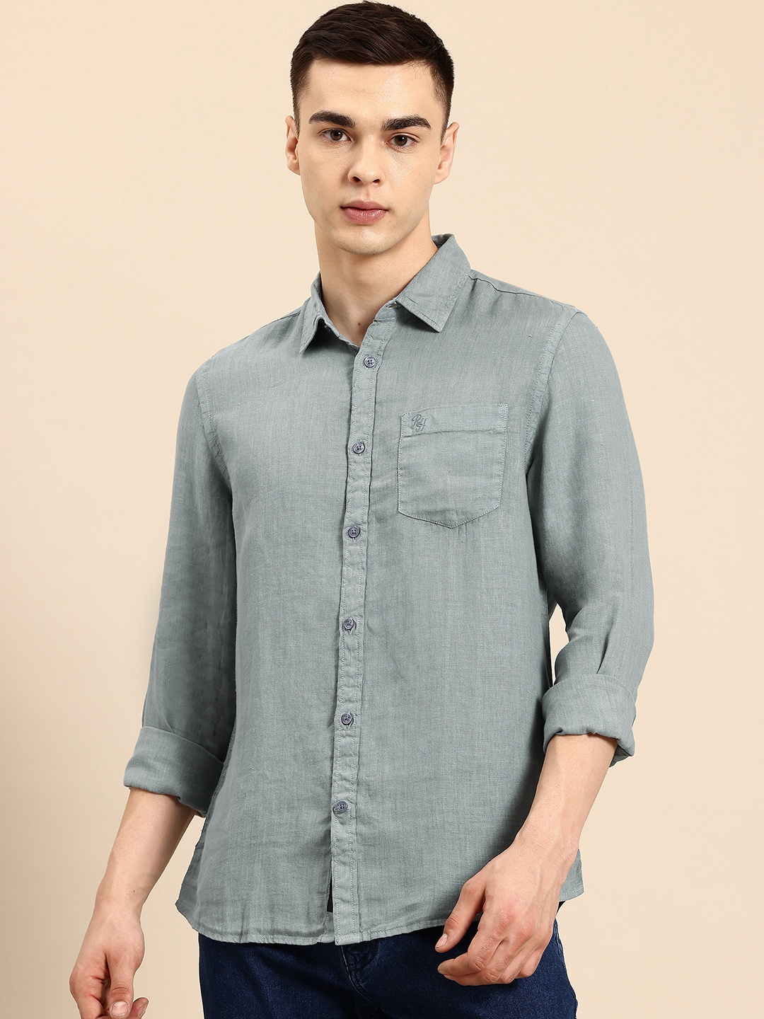 

Being Human Slim Fit Opaque Casual Shirt, Grey