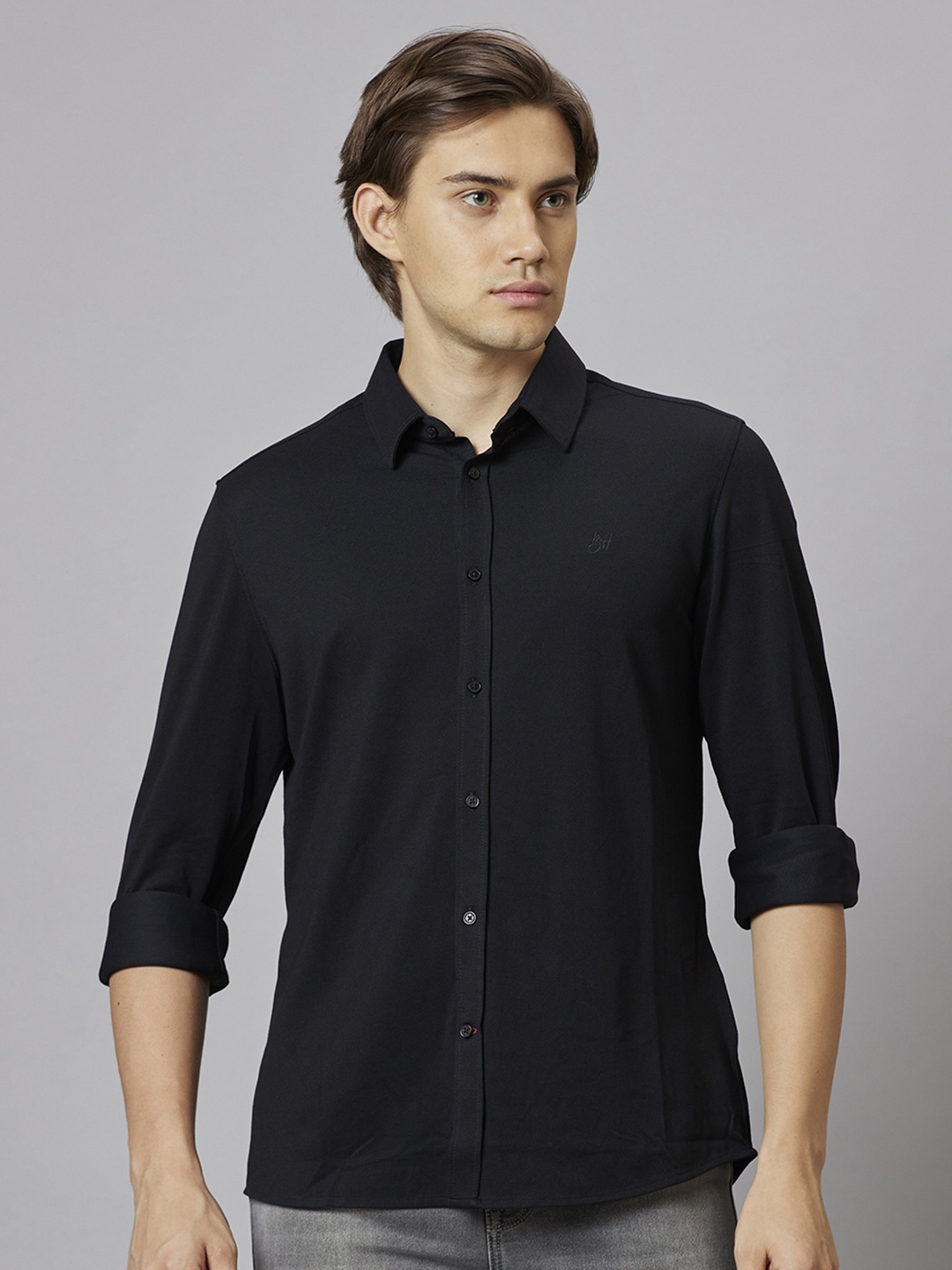 

Being Human Slim Fit Opaque Casual Shirt, Black