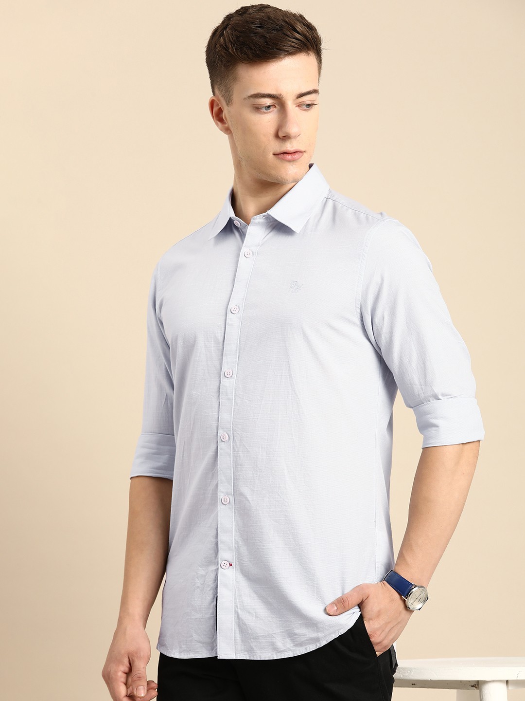

Being Human Slim Fit Pure Cotton Casual Shirt, Grey