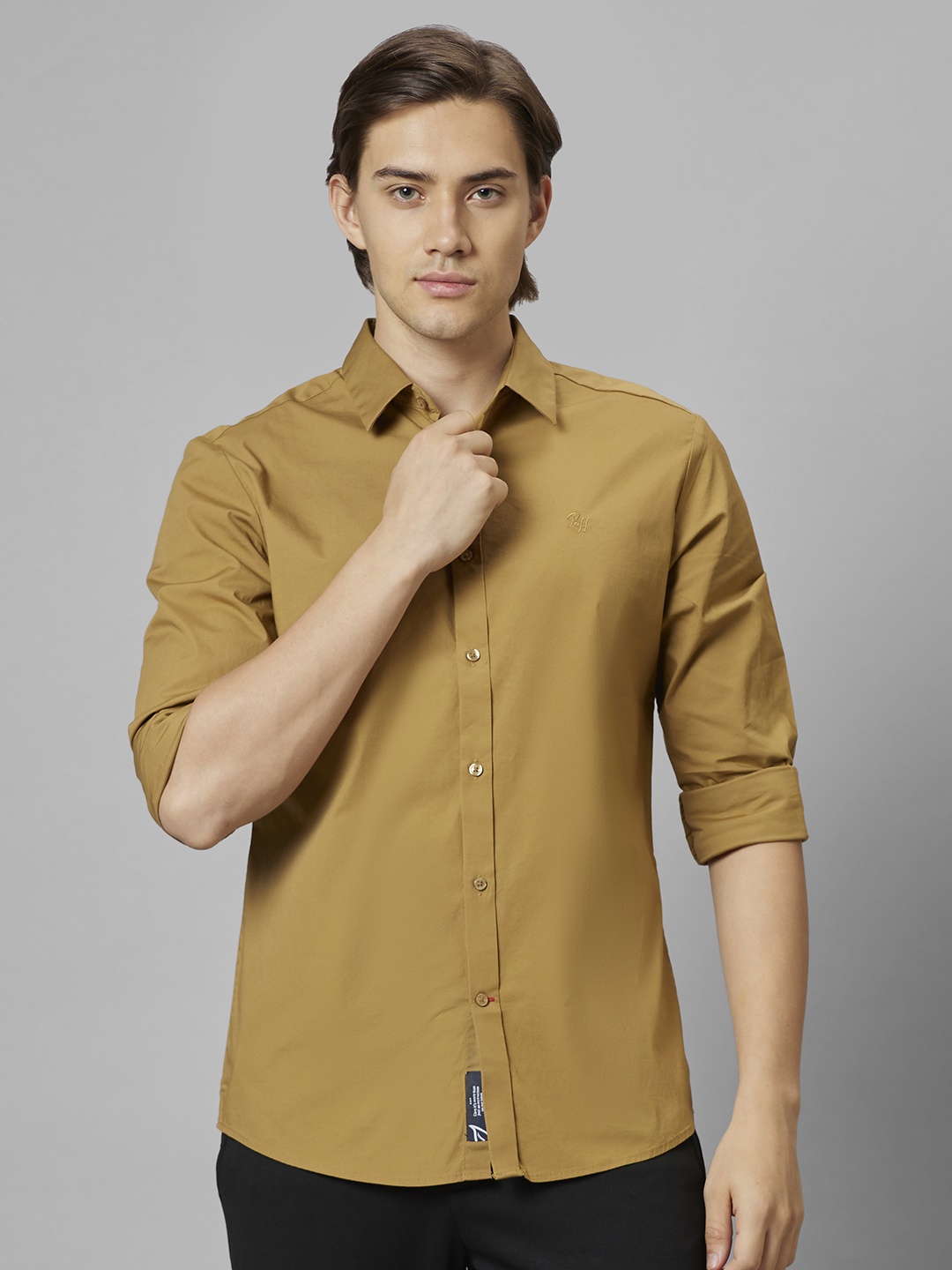 

Being Human Slim Fit Opaque Casual Shirt, Khaki