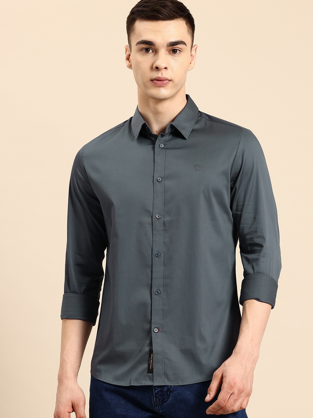 

Being Human Slim Fit Opaque Casual Shirt, Grey