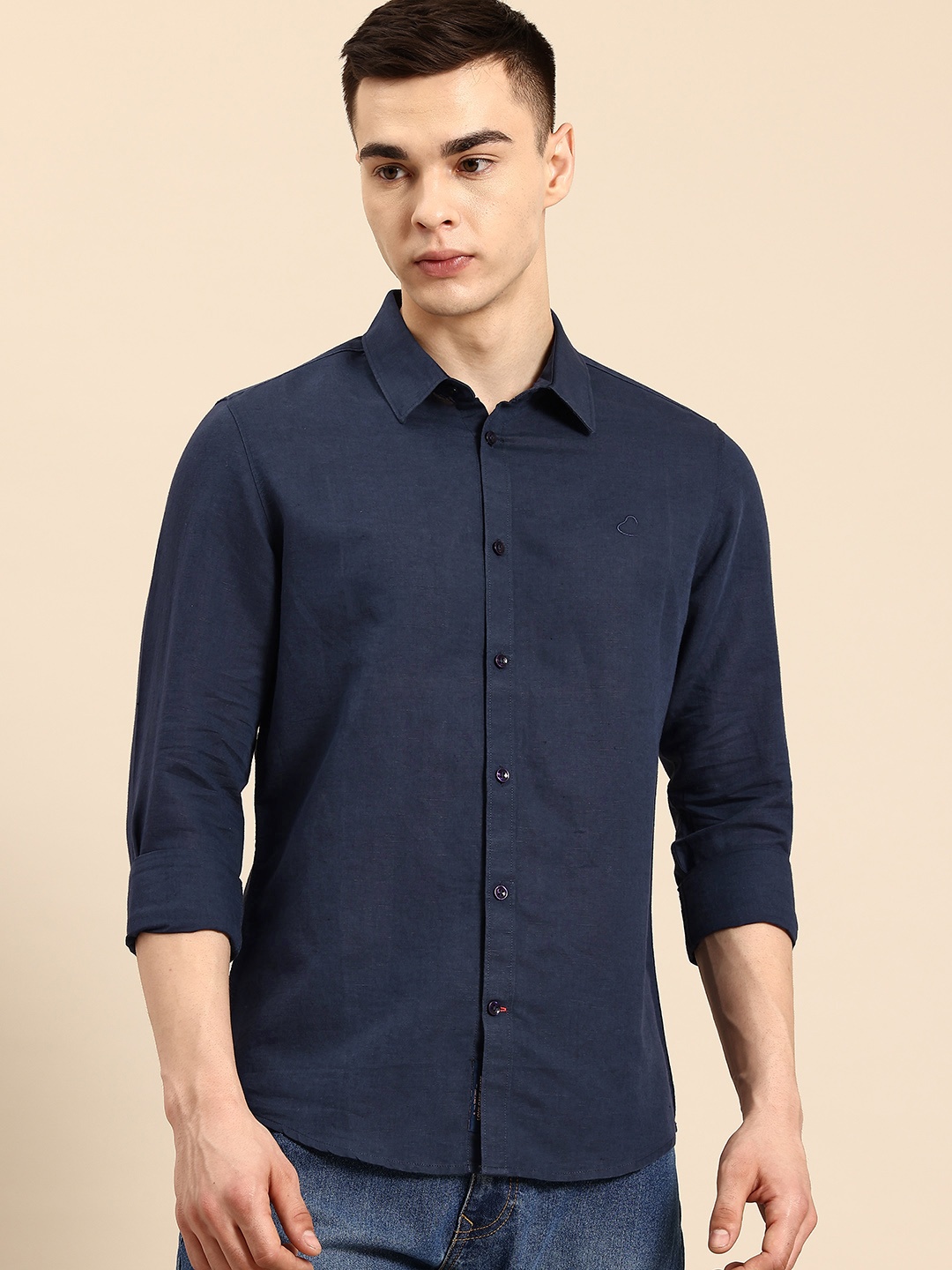 

Being Human Slim Fit Opaque Casual Shirt, Navy blue