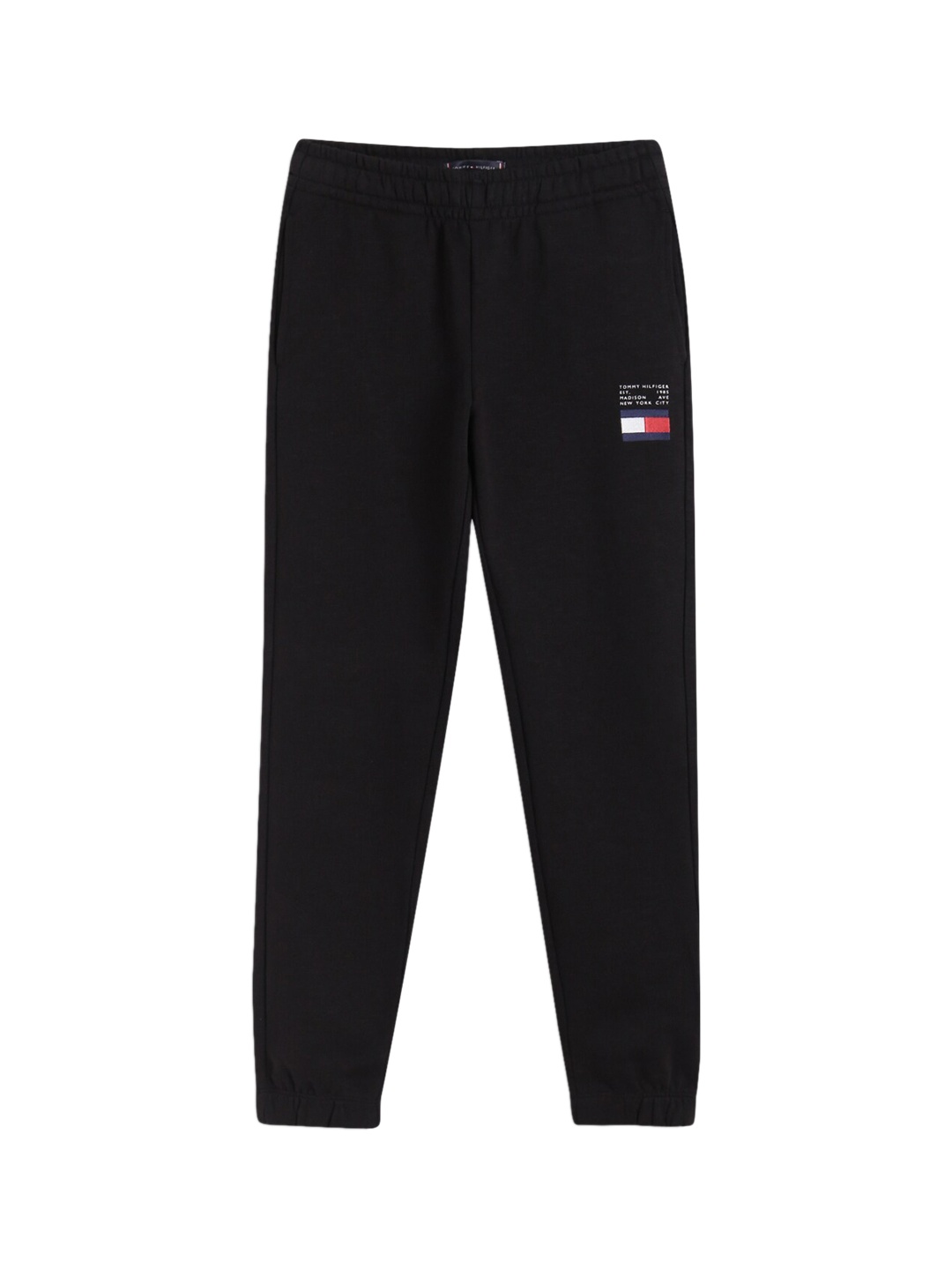 

Tommy Hilfiger Boys Brand Logo Printed Pure Cotton Mid-Rise Joggers, Black