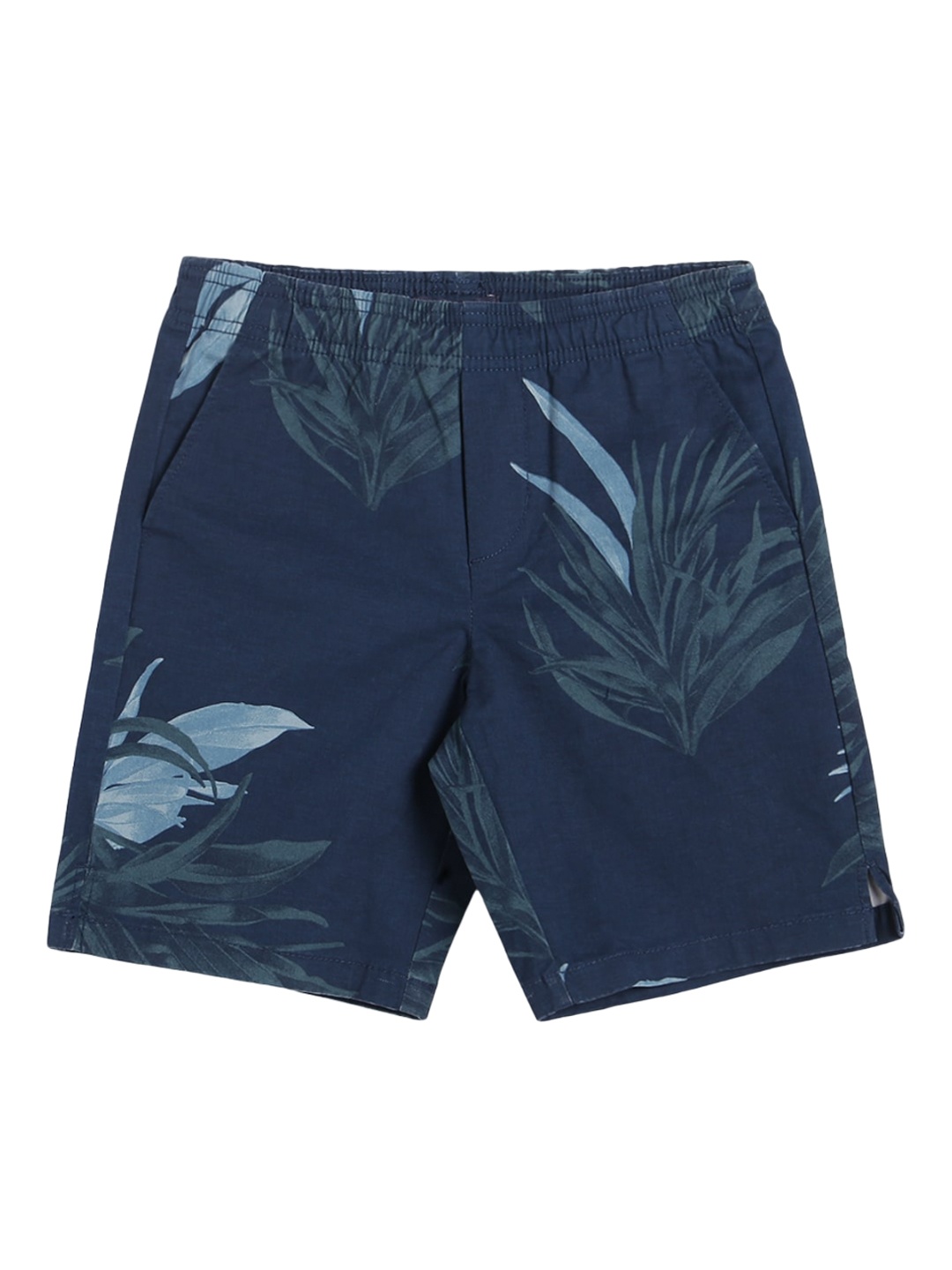 Tommy Hilfiger Boys Mid Rise Tropical Printed Shorts, Navy blue