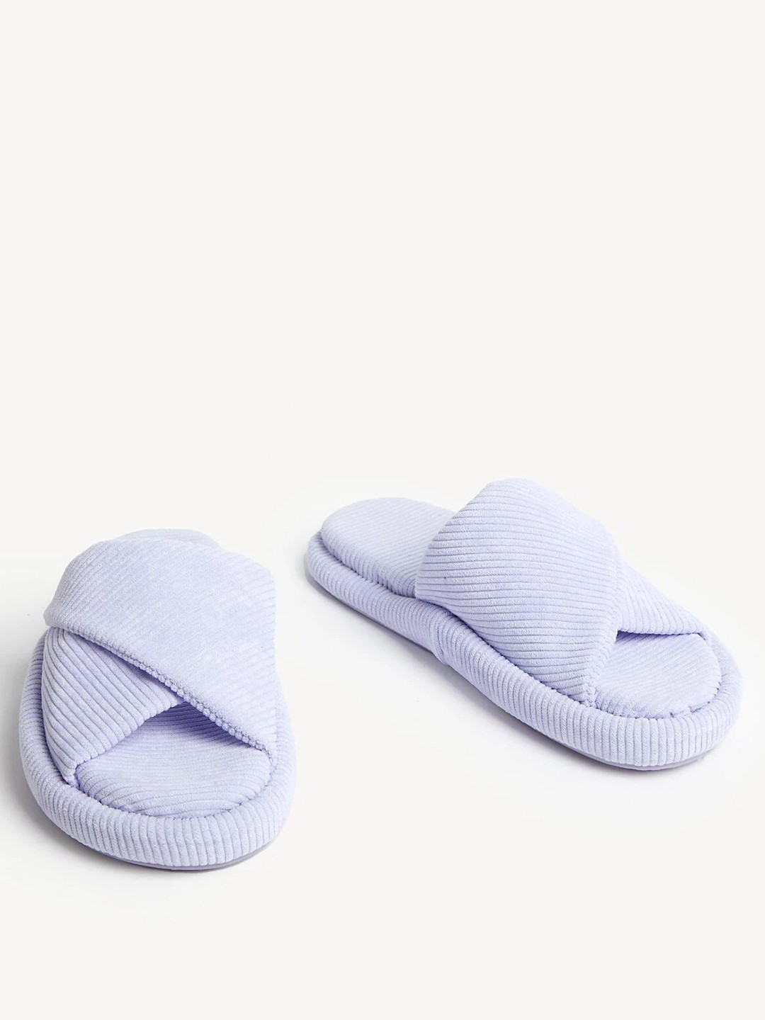 

Marks & Spencer Women Striped Room Slippers, Lavender
