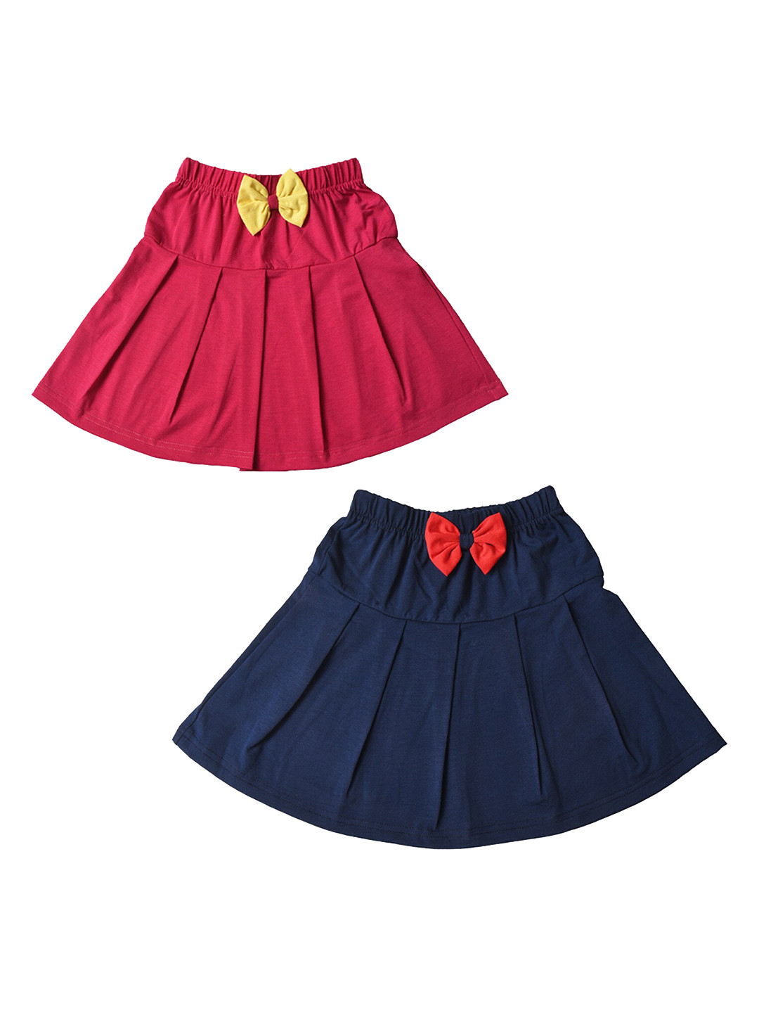 

POMY & JINNY Girls Pack Of 2 Pure Cotton Flared Mini Skirts, Navy blue