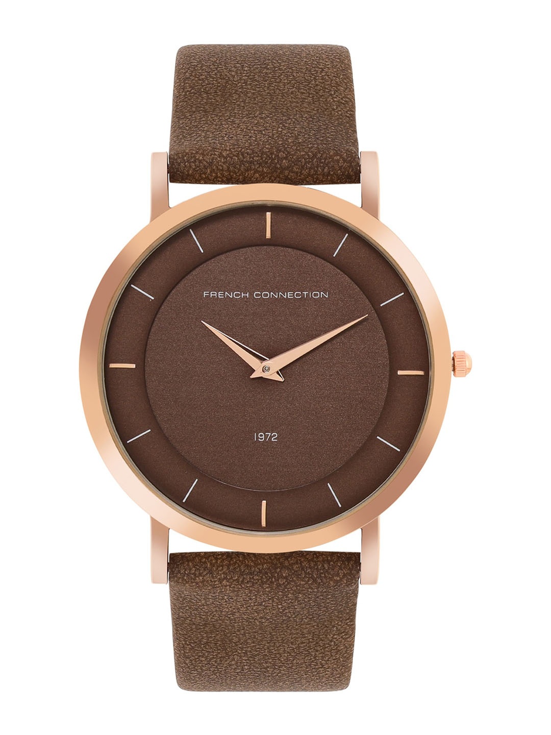 

French Connection Men Dial & Leather Straps Analogue Watch, Brown