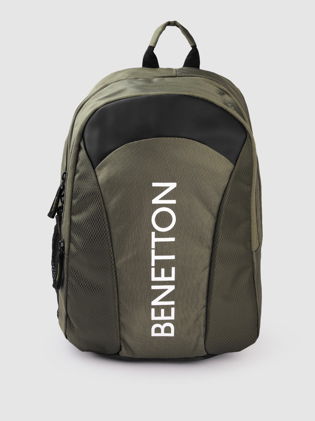 

United Colors of Benetton Unisex Brand Logo Print Backpack, Olive