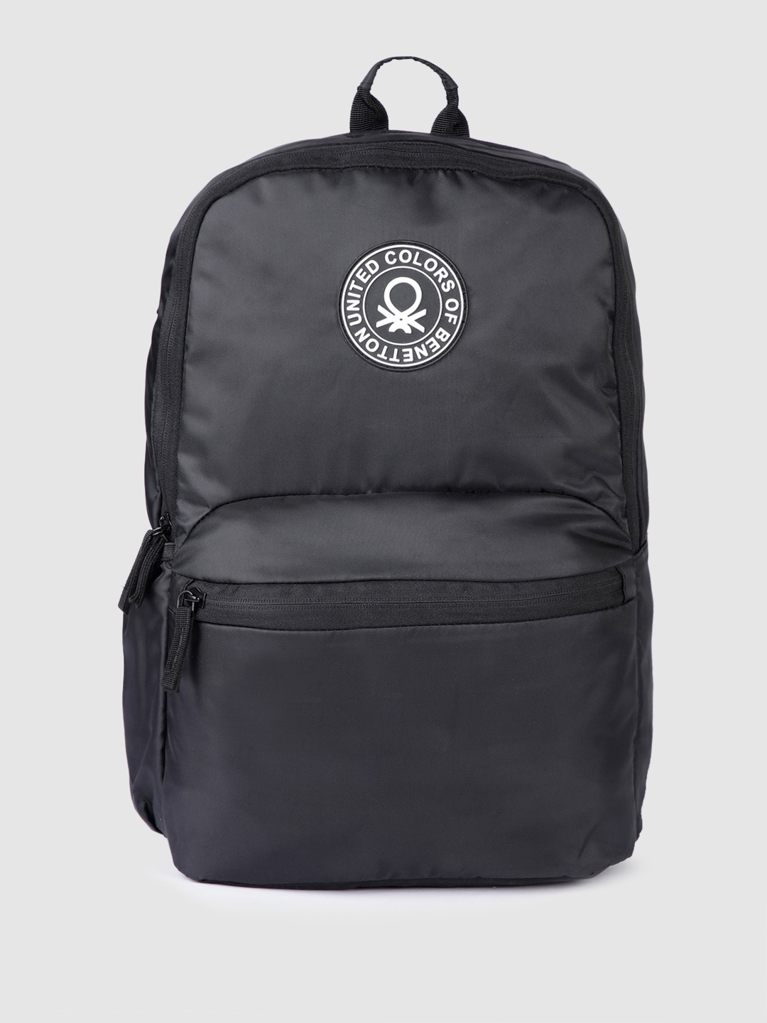 

United Colors of Benetton Unisex Brand Logo Applique Medium Laptop Backpack, Black