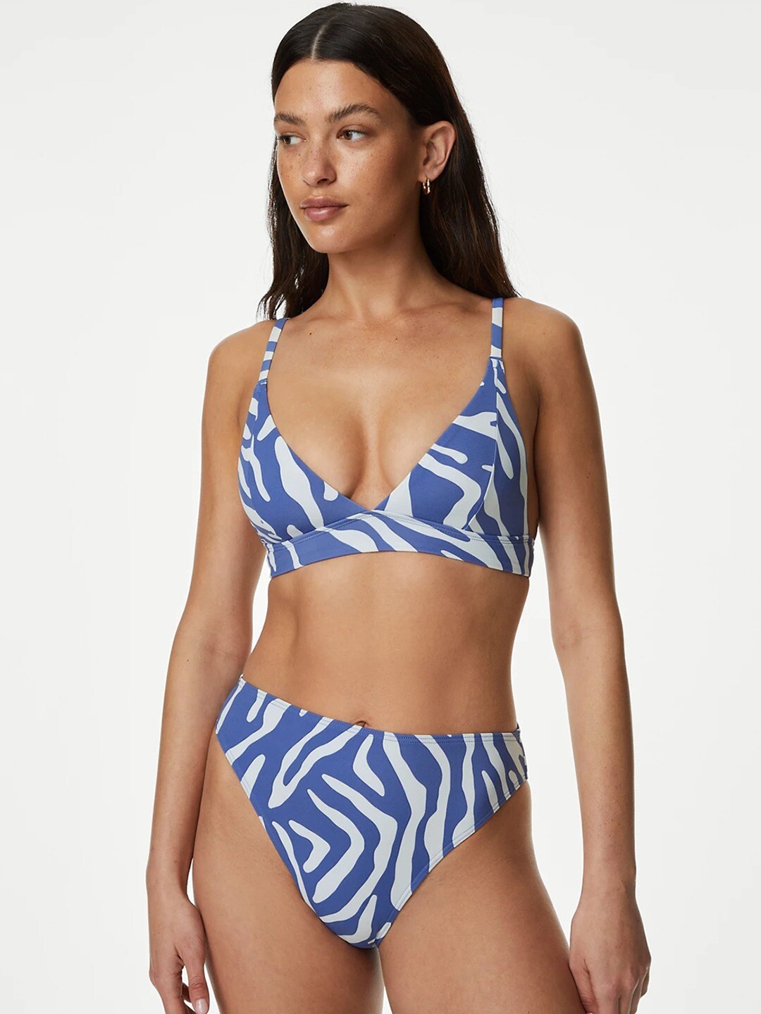 

Marks & Spencer Abstract Printed Swim Tops, Blue