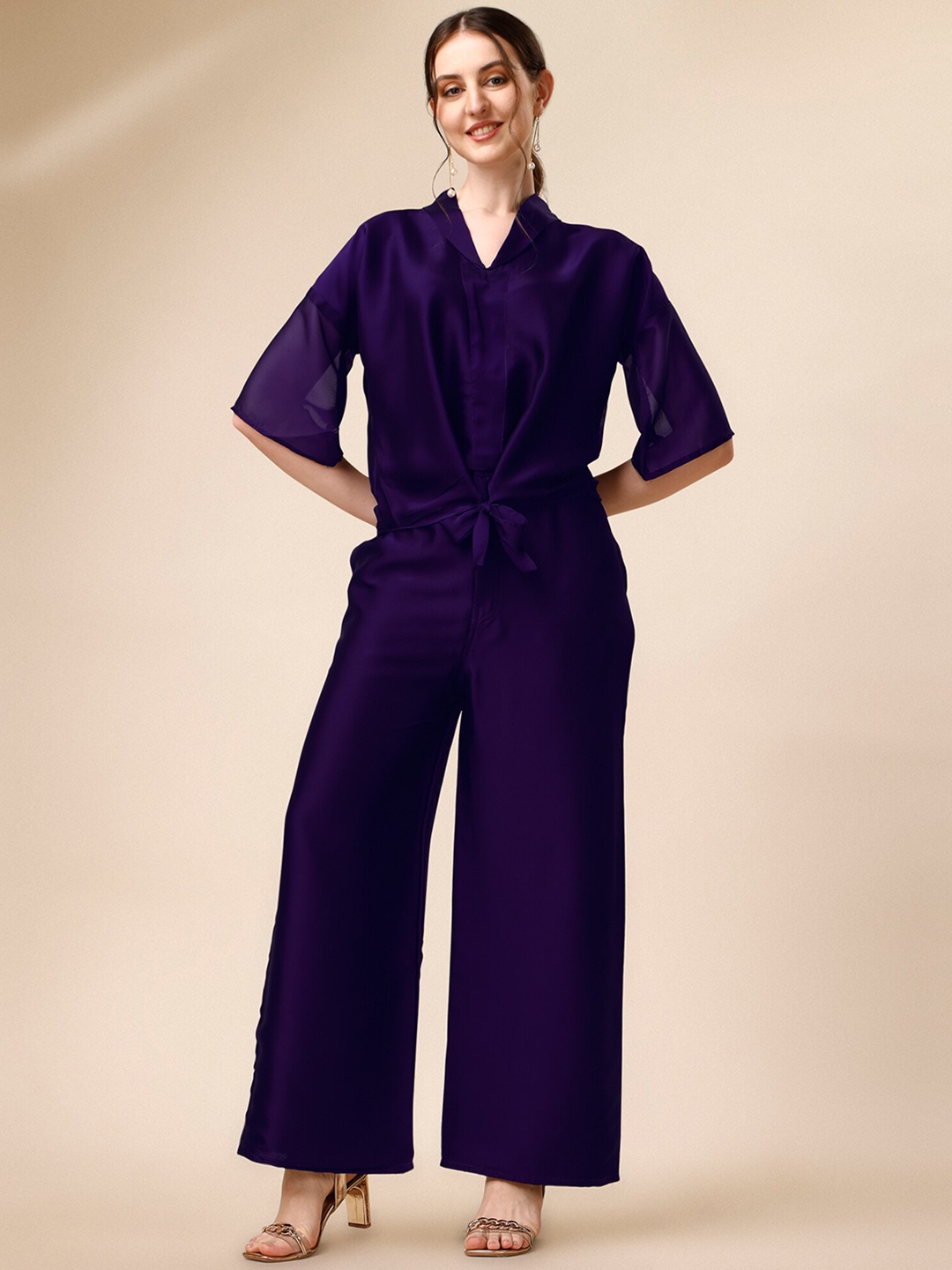 

Vaidehi Fashion Pure Silk Top With Trouser, Purple