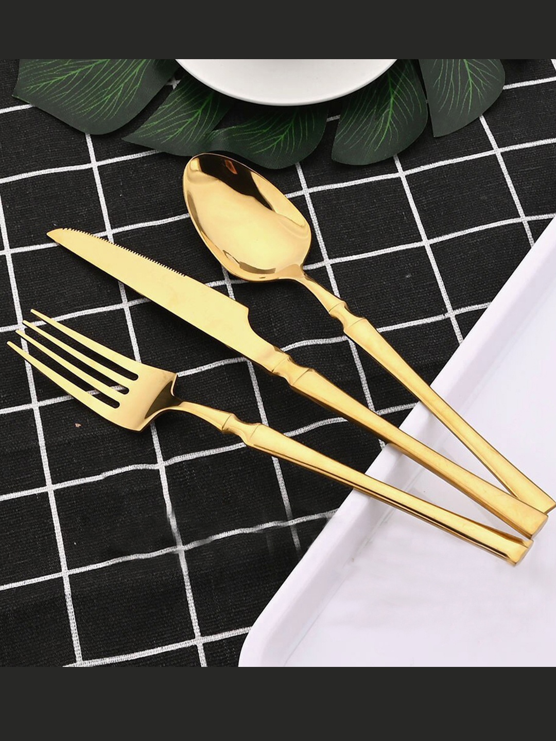 

BonZeaL 36 Pcs Gold Premium Stainless Steel Designer Cutlery Set