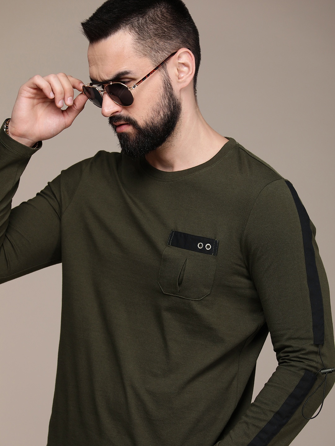 

The Roadster Life Co. Pure Cotton Pocket Casual T-shirt, Olive