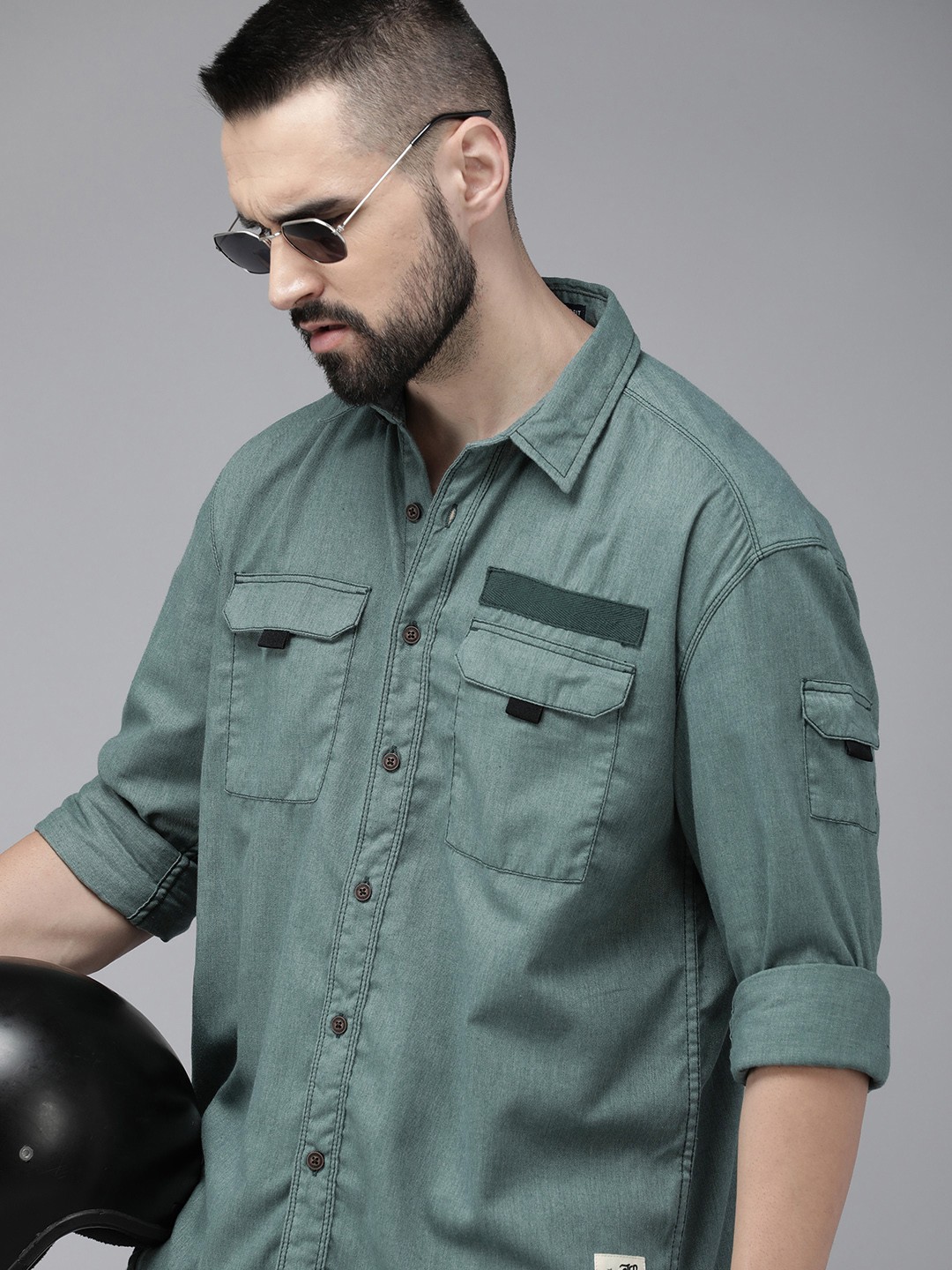 

The Roadster Life Co. Relaxed Fit Casual Shirt, Green