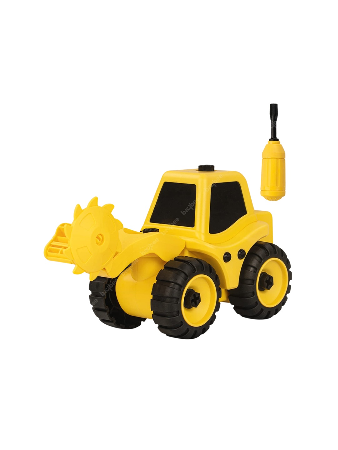 

BAYBEE Kids Friction Powered Push And Go Construction Truck Toy Vehicles, Yellow