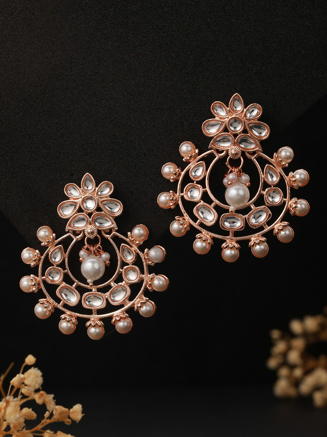 

Priyaasi Rose Gold-Plated Contemporary Chandbalis