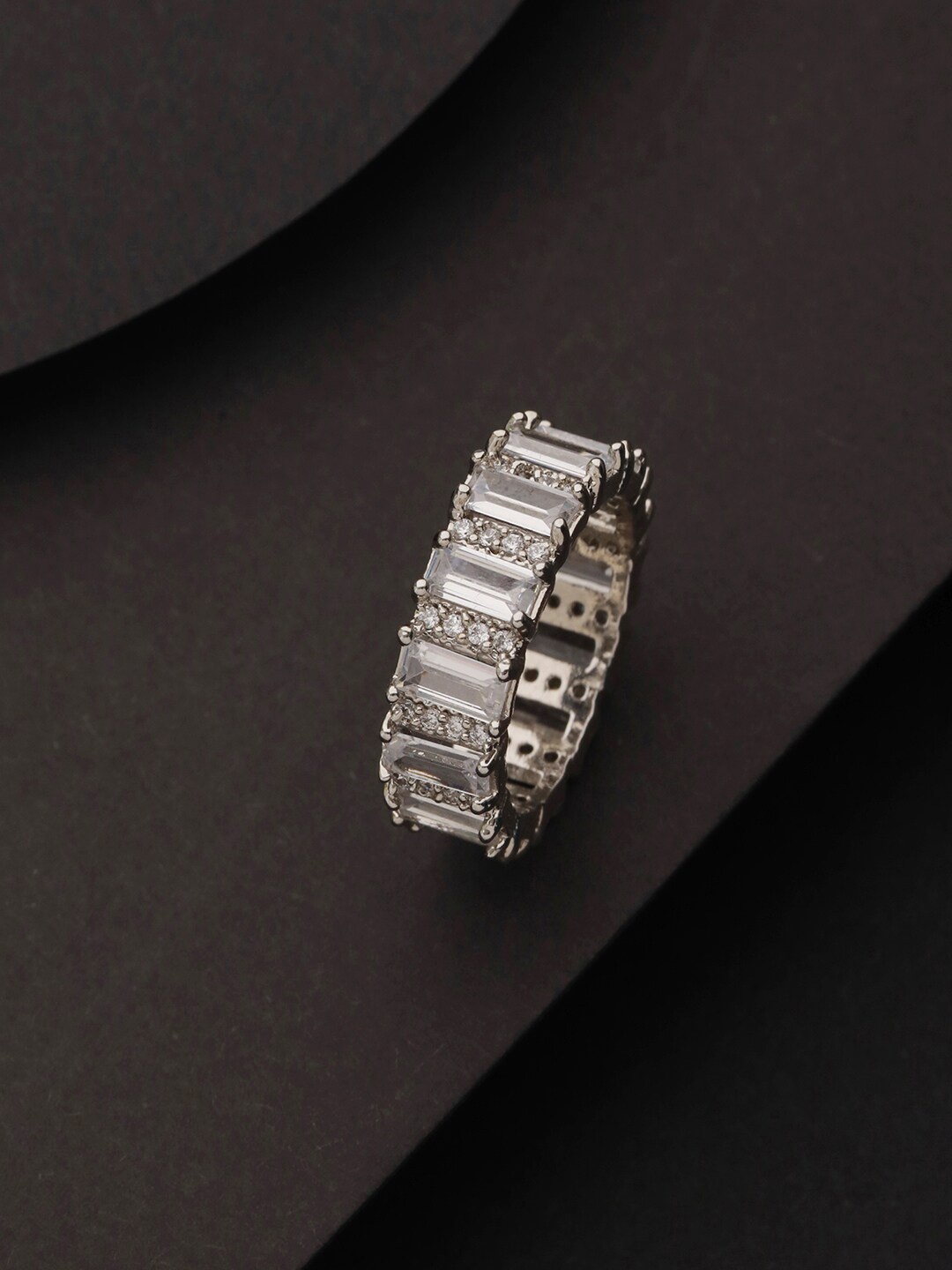

Priyaasi Silver-Plated AD-Studded Finger Ring
