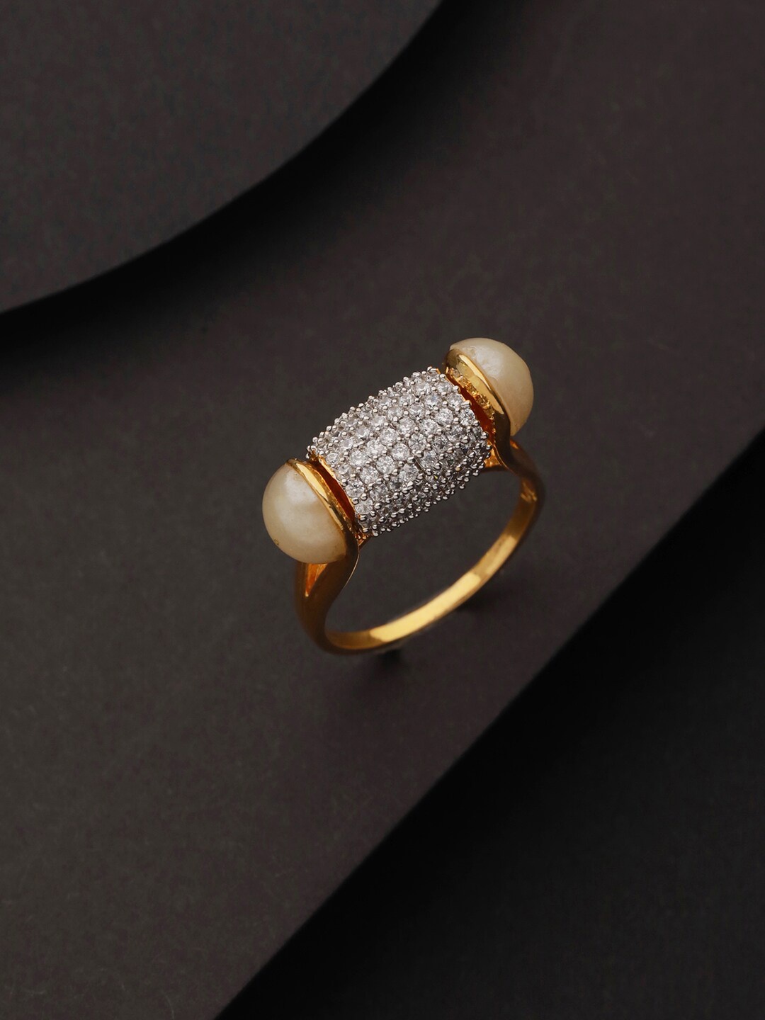 

Priyaasi Gold-Plated AD-Studded Barrel Finger Ring