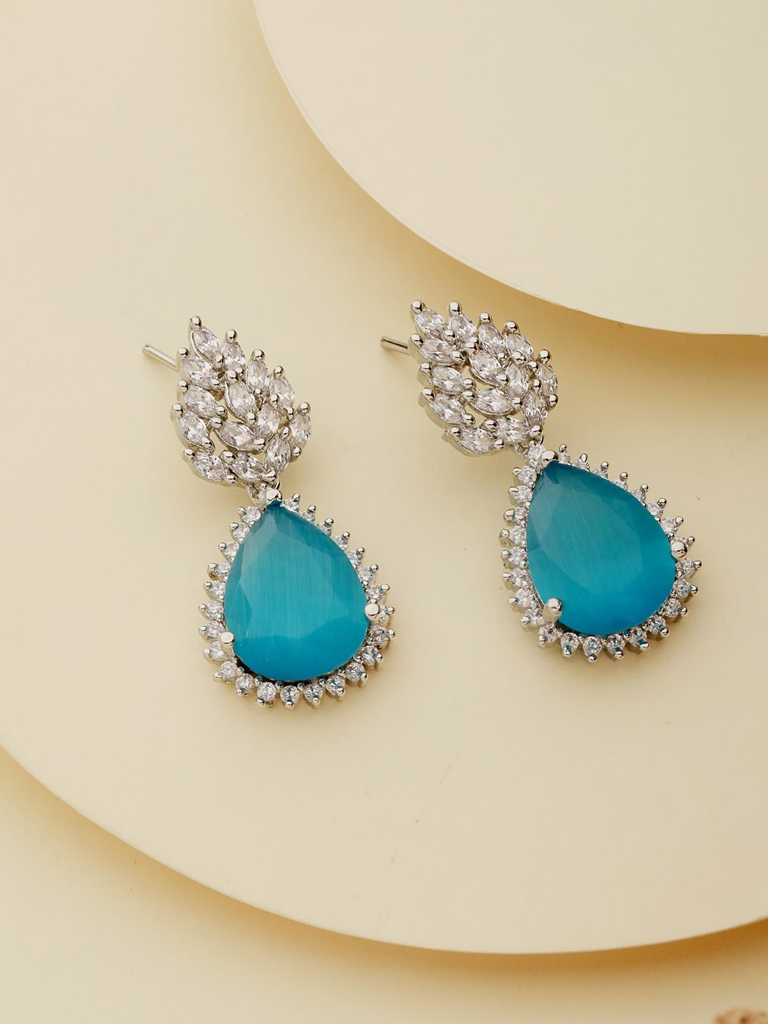 

Priyaasi Silver-Plated Contemporary Drop Earrings