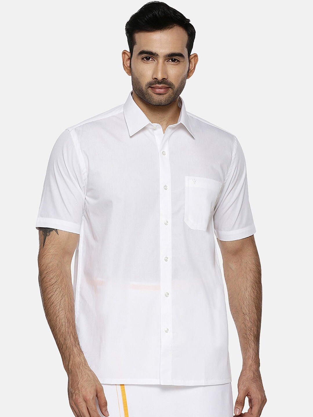 

Ramraj Spread Collar Cotton Casual Shirt, White