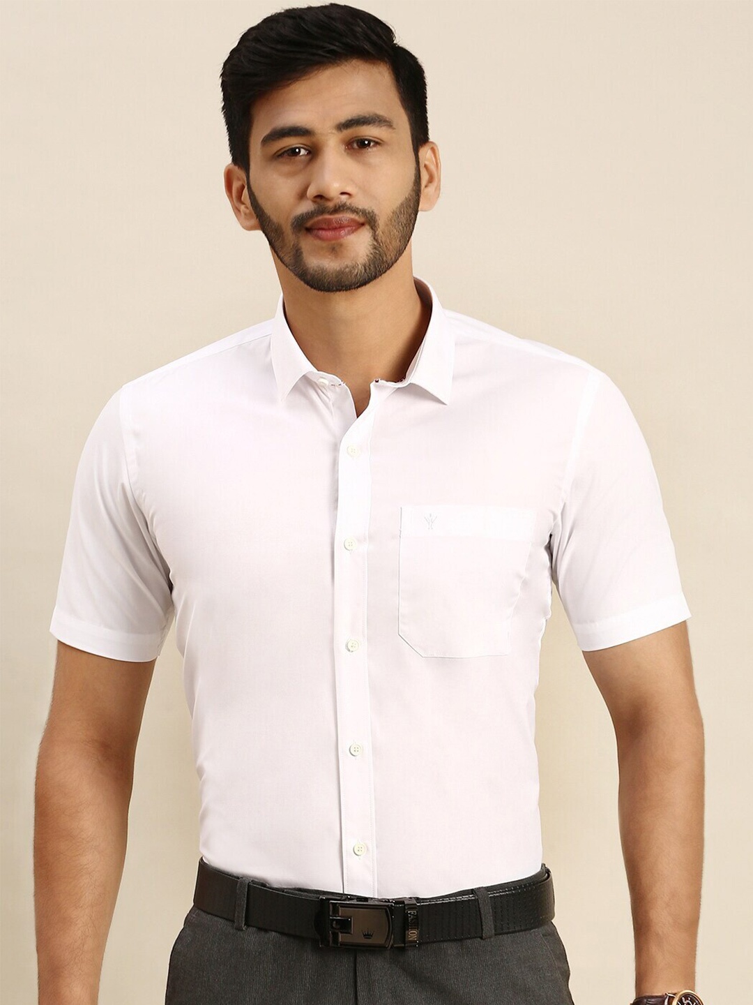 

Ramraj Spread Collar Cotton Casual Shirt, White