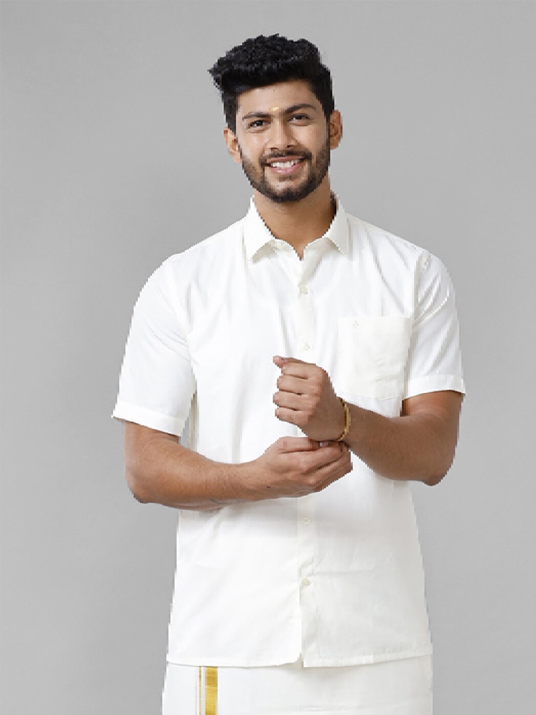 

Ramraj Spread Collar Casual Shirt, White