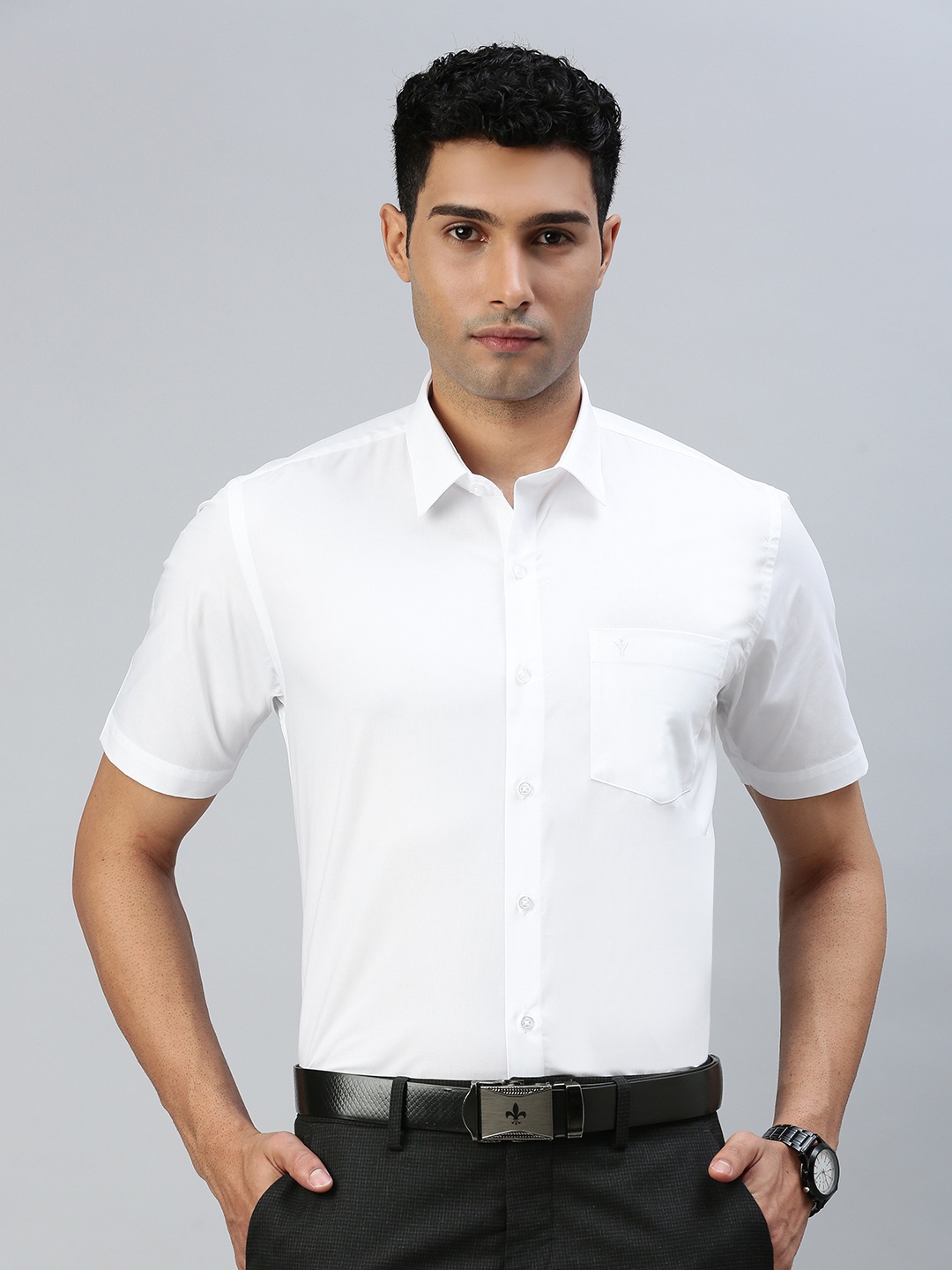 

Ramraj Spread Collar Opaque Cotton Casual Shirt, White