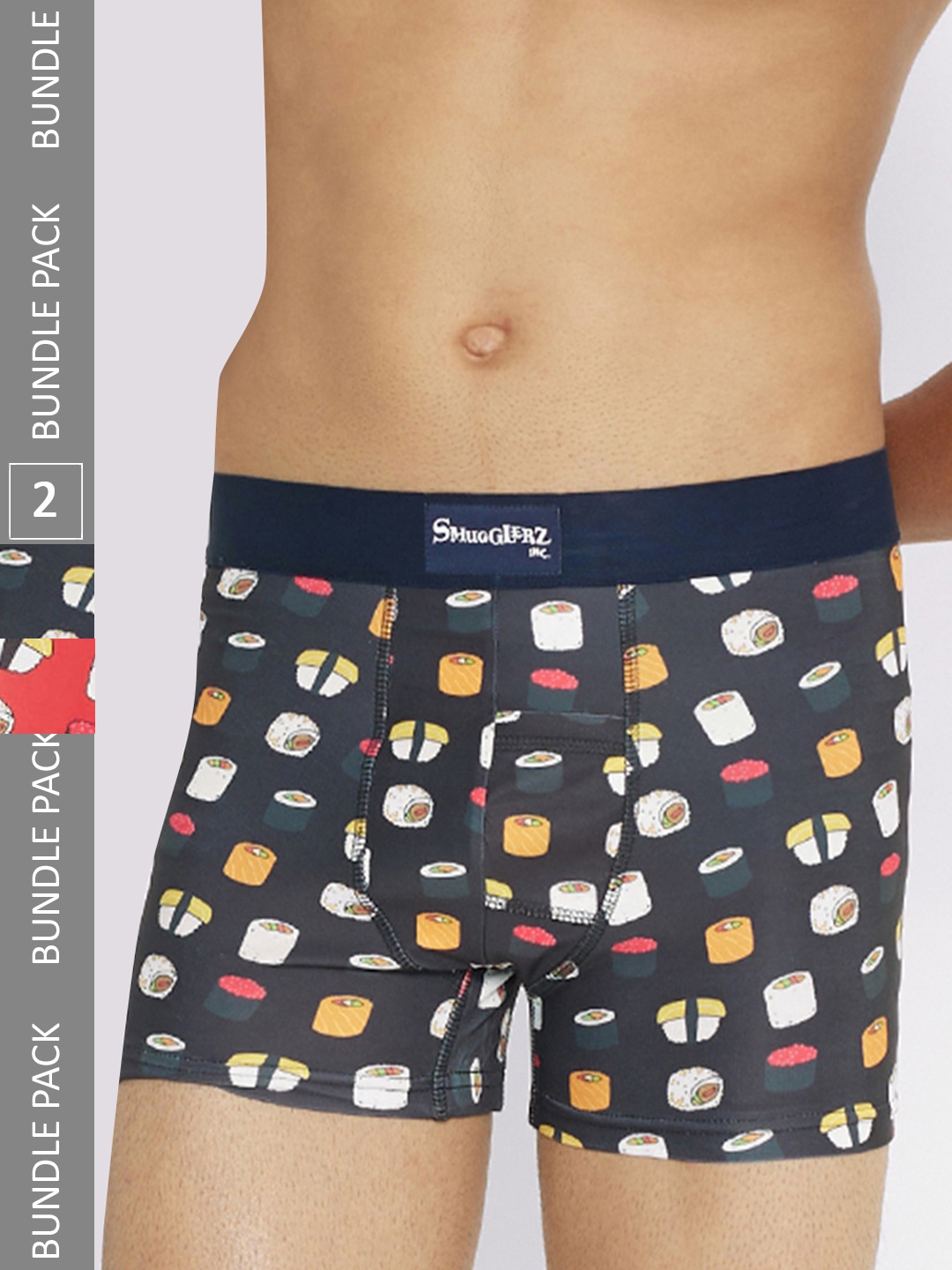 

Smugglerz Pack Of 2 Printed Microfiber Trunk Tokyo-Nights-Smundies, Grey