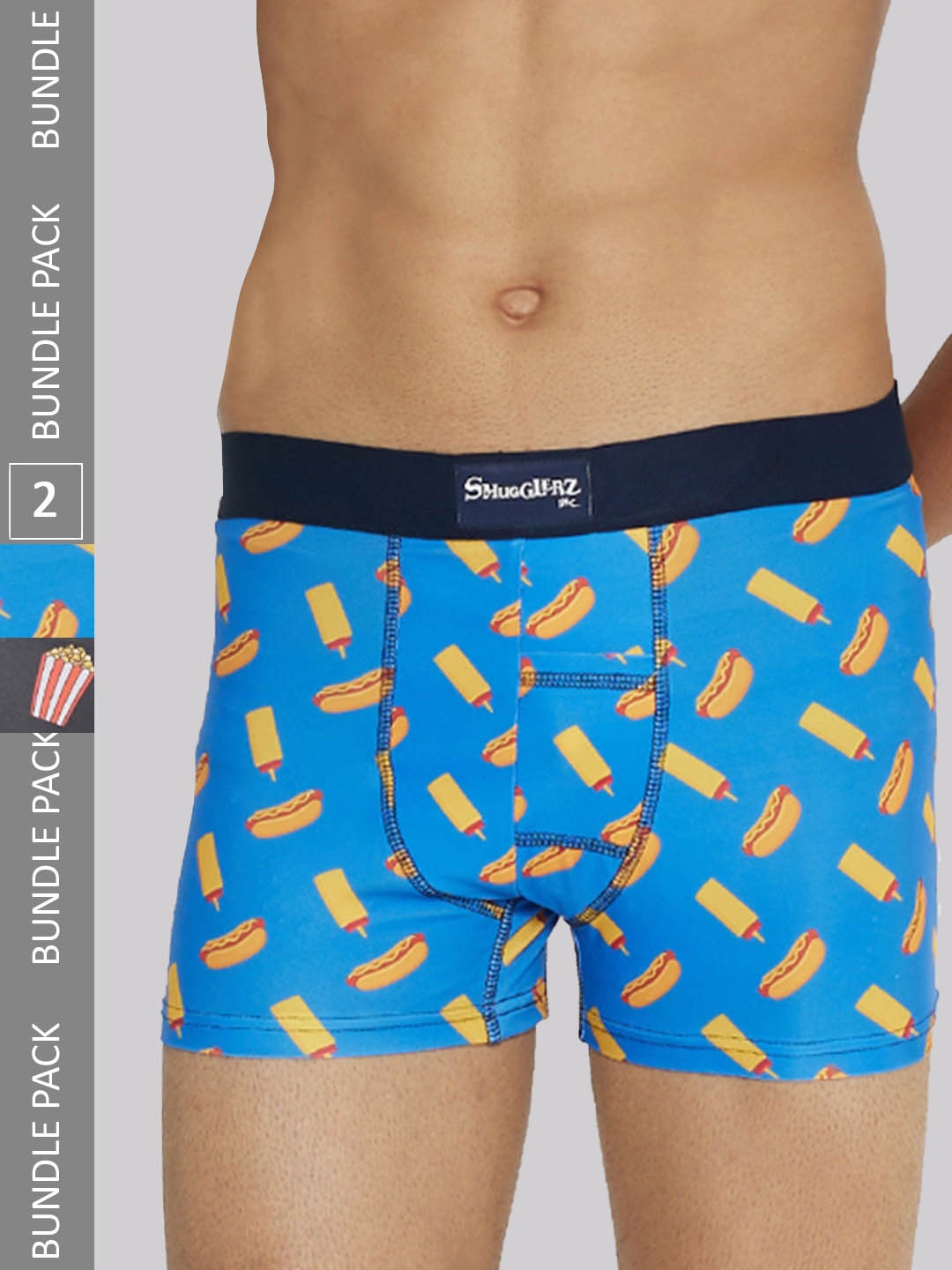 

Smugglerz Pack Of 2 Printed Trunks Date-Night-Smundies-2-Pc-Pack-S, Blue