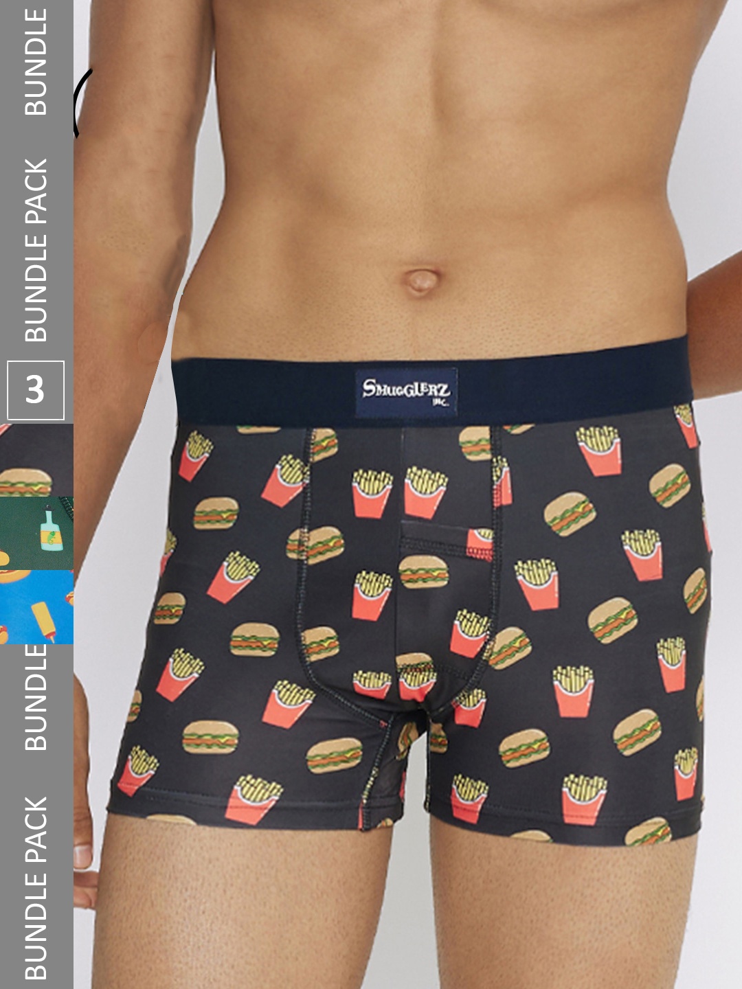 

Smugglerz Pack Of 3 Printed Trunks 4am-JunkSmundies--3-Pc-Pack-S, Green