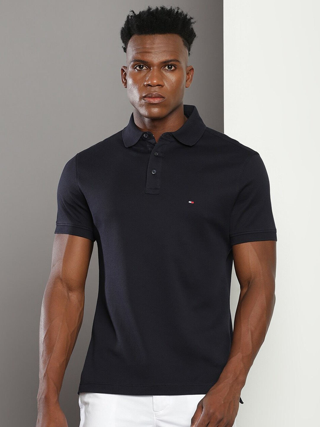 

Tommy Hilfiger Polo Collar Slim Fit Cotton Casual T-shirt, Navy blue