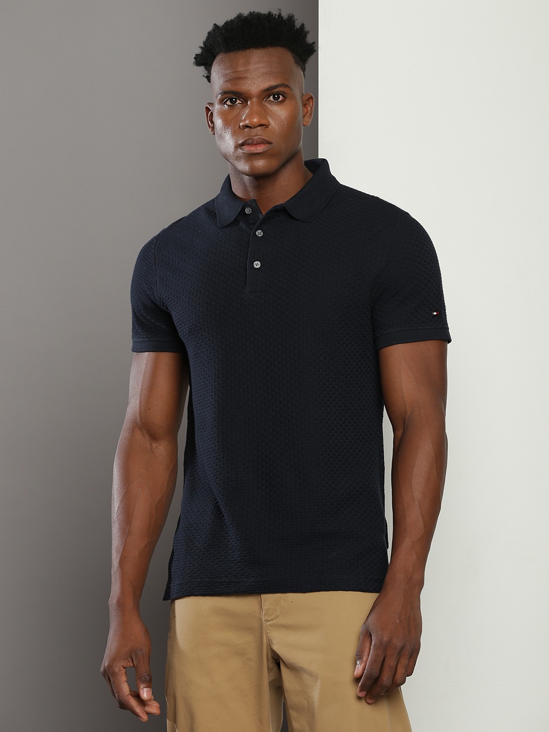 

Tommy Hilfiger Polo Collar Slim Fit Cotton Casual T-Shirt, Navy blue