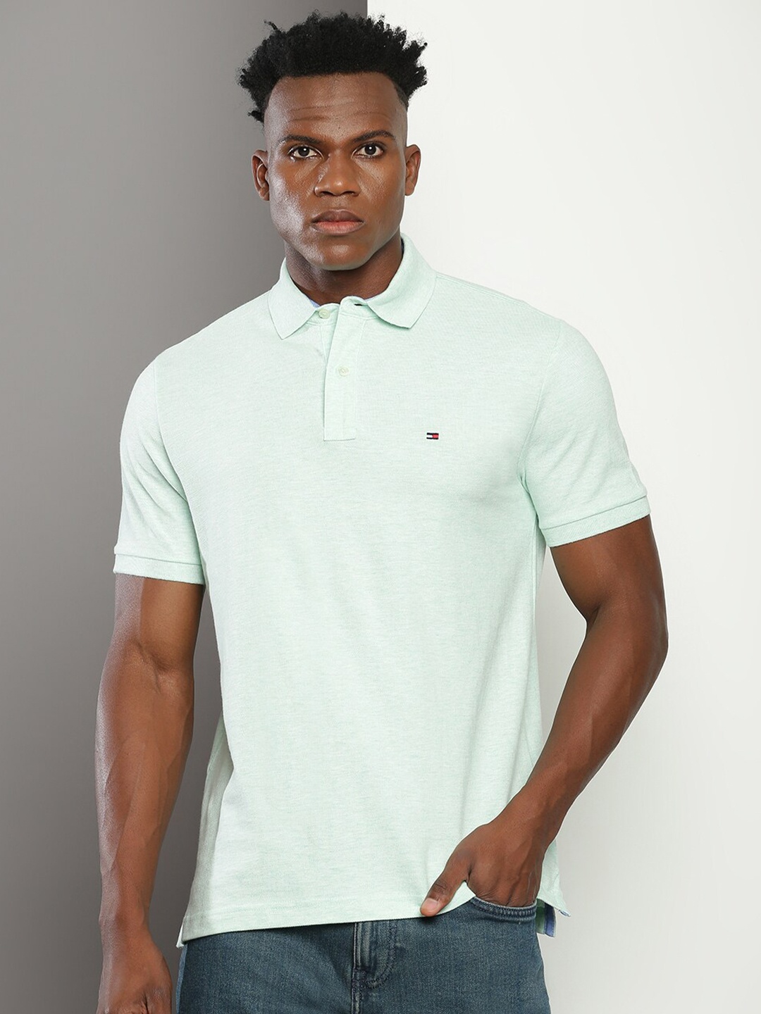 

Tommy Hilfiger Polo Collar slim Fit Cotton Regular T-shirt, Green