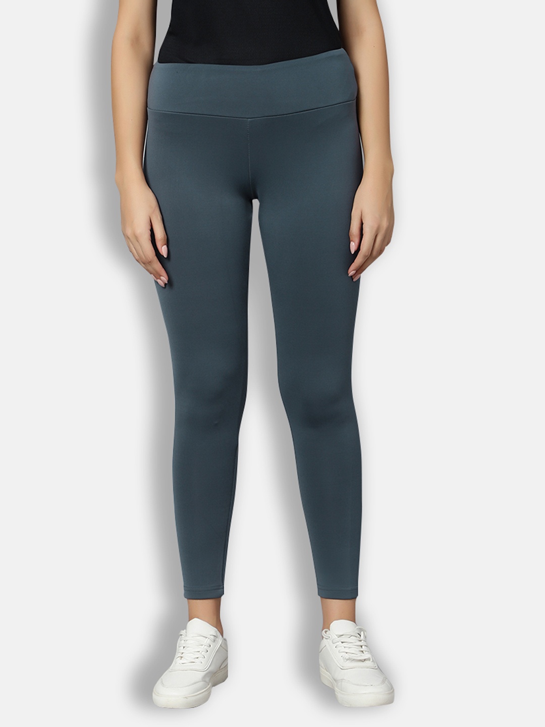 

Omtex Ankle-Length High-Rise Yoga Tights, Grey