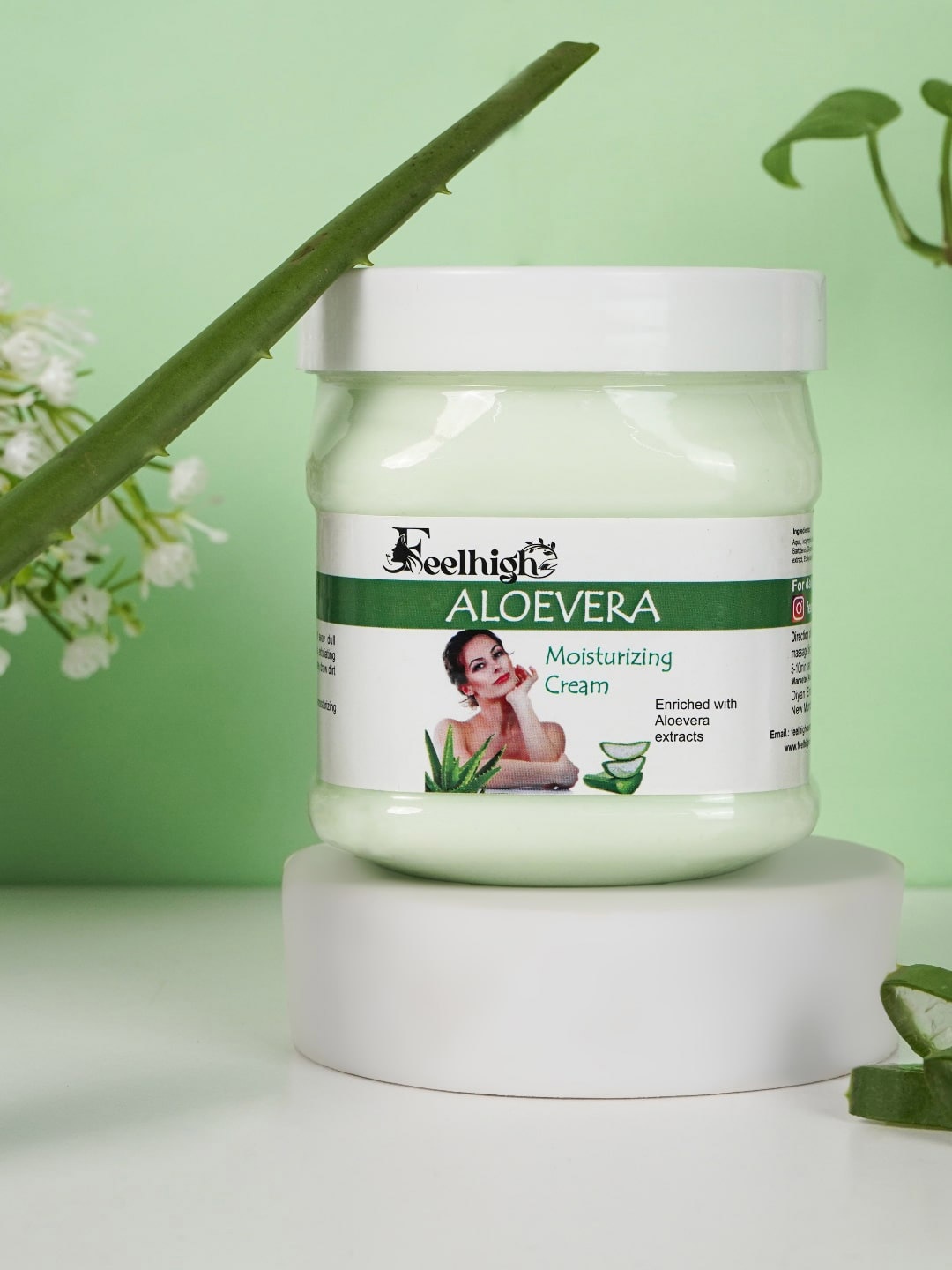 

FEELHIGH Aloe Vera Face & Body Cream - 500 ml, Green