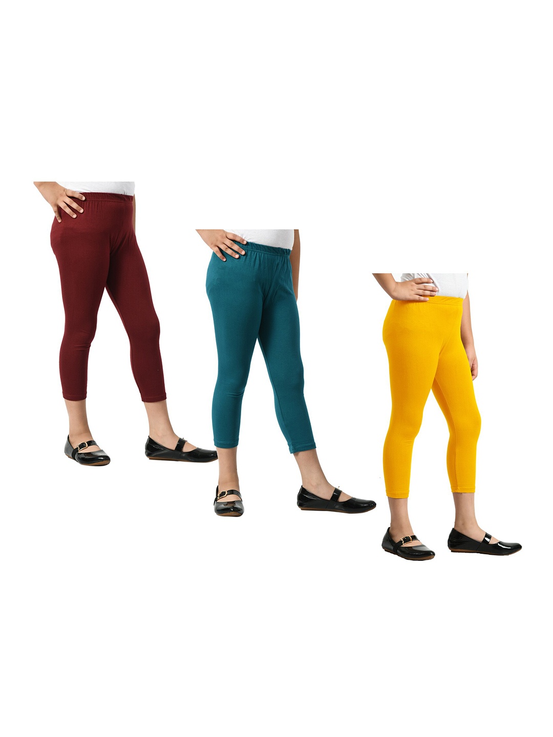 

BAESD Girls Pack Of 3 HIgh-Rise Capris, Teal