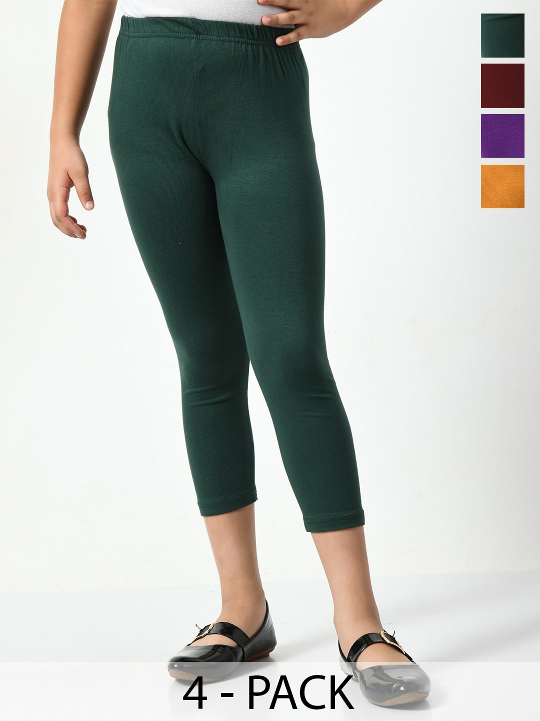 

BAESD Girls Pack Of 5 Skinny Fit Capris, Green