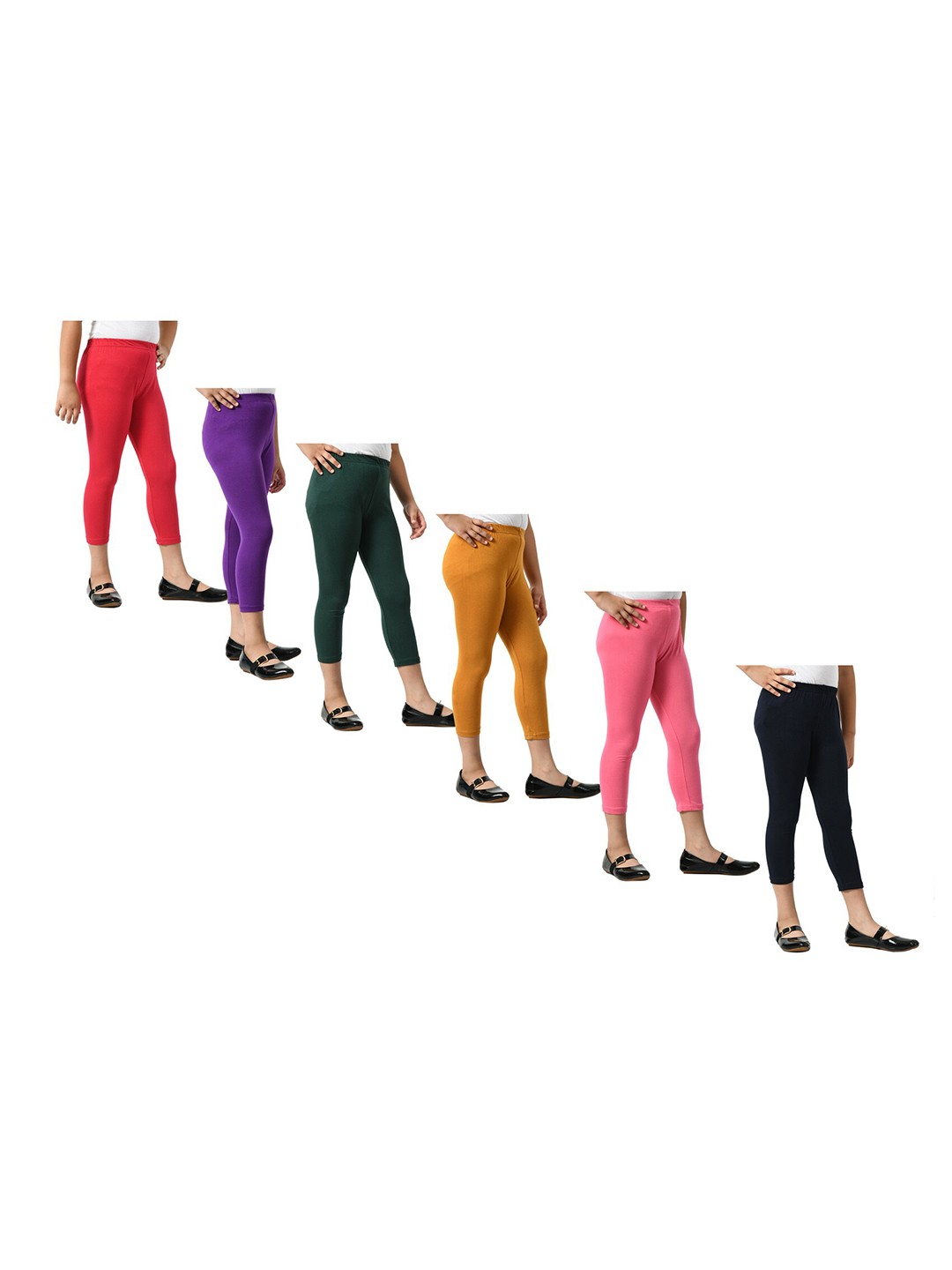 

BAESD Girls Pack Of 6 Mid-Rise Skinny Fit Capris, Purple
