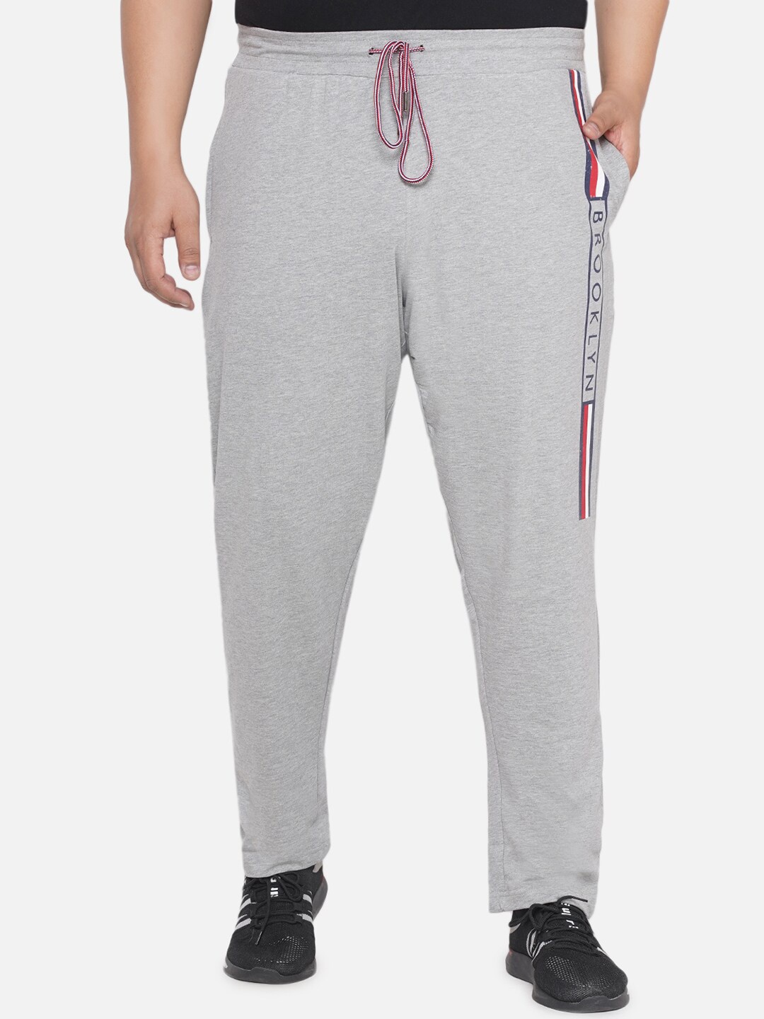 

Santonio Plus Size Men Pure Cotton Track Pants, Grey