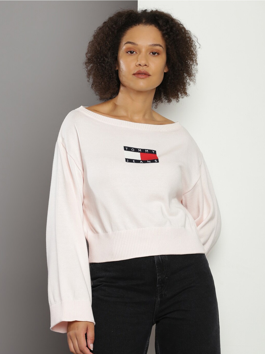 

Tommy Hilfiger Logo Printed Organic Cotton Pullover, Pink