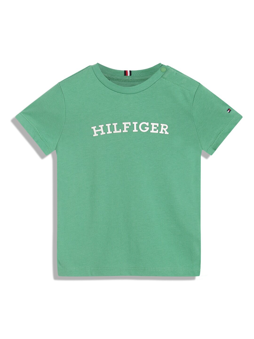 

Tommy Hilfiger Boys Brand Logo Printed Pure Cotton T-shirt, Green