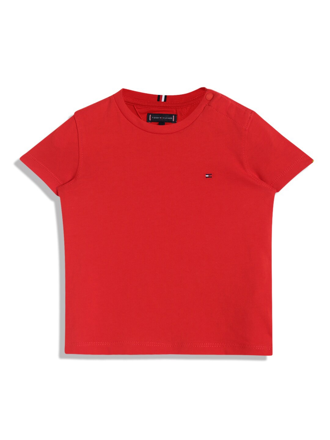 

Tommy Hilfiger Boys Round Neck Pure Cotton T-shirt, Red