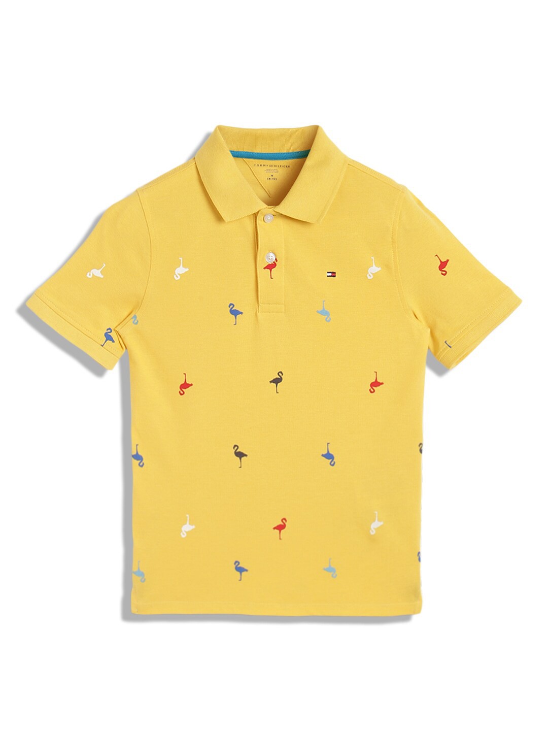 

Tommy Hilfiger Boys Conversational Printed Polo Collar Pure Cotton T-shirt, Yellow