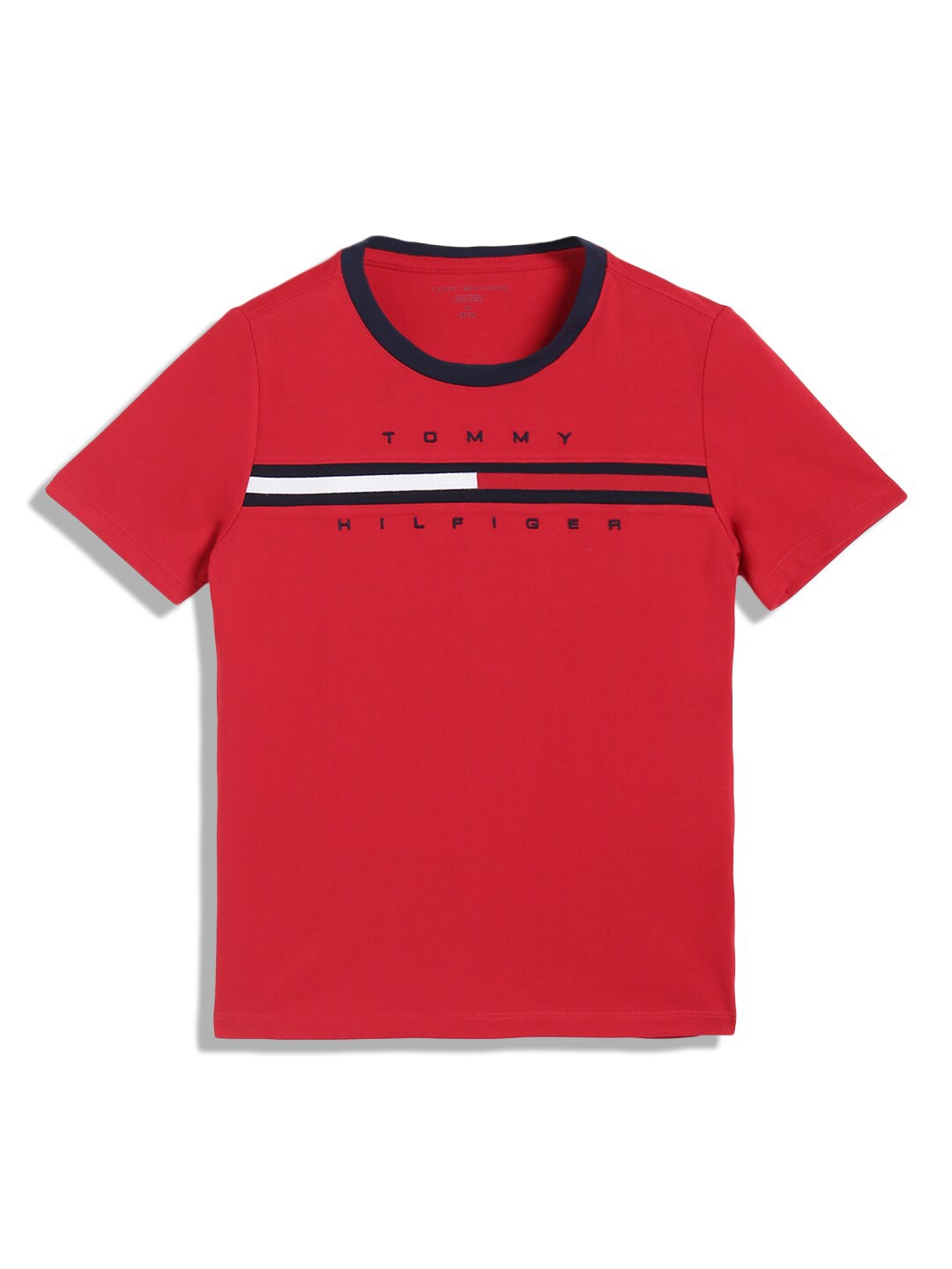 

Tommy Hilfiger Boys Typography Printed Cotton T-shirt, Red